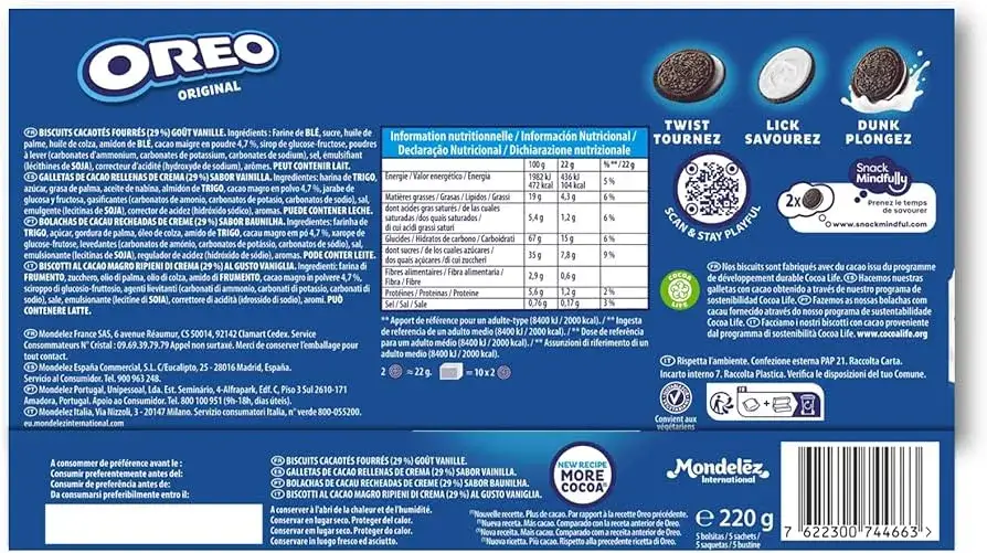 skład klasycznych oreo etykieta polska