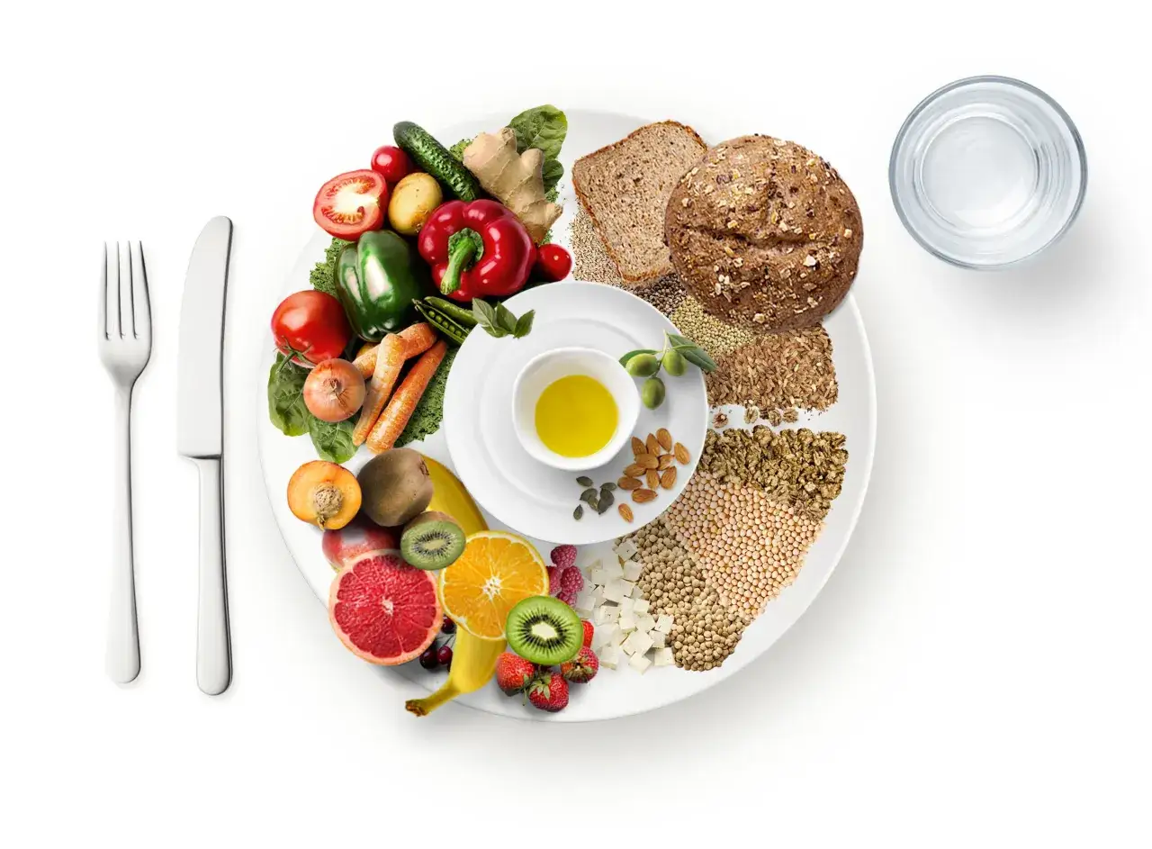 Zdrowa dieta wegetariańska talerz